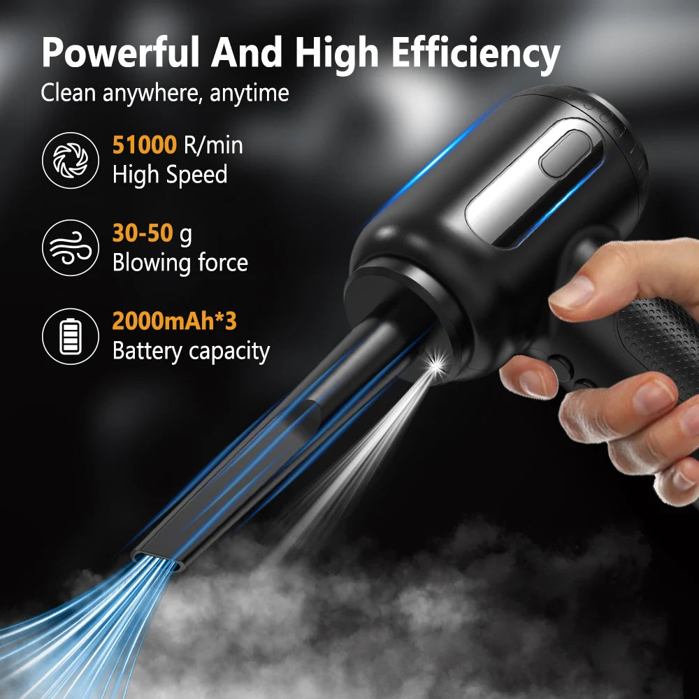 YASOKO 2-in-1 Air Blower & Vacuum Cleaner – 6000mAh Cordless, Keyboard & Computer Duster