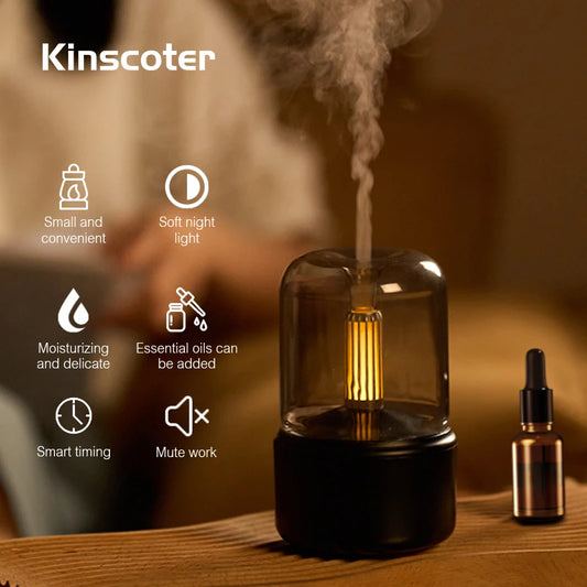 KINSCOTER USB Mini Aroma Diffuser & Ultrasonic Humidifier – 120ml/150ml Bedroom Diffuser