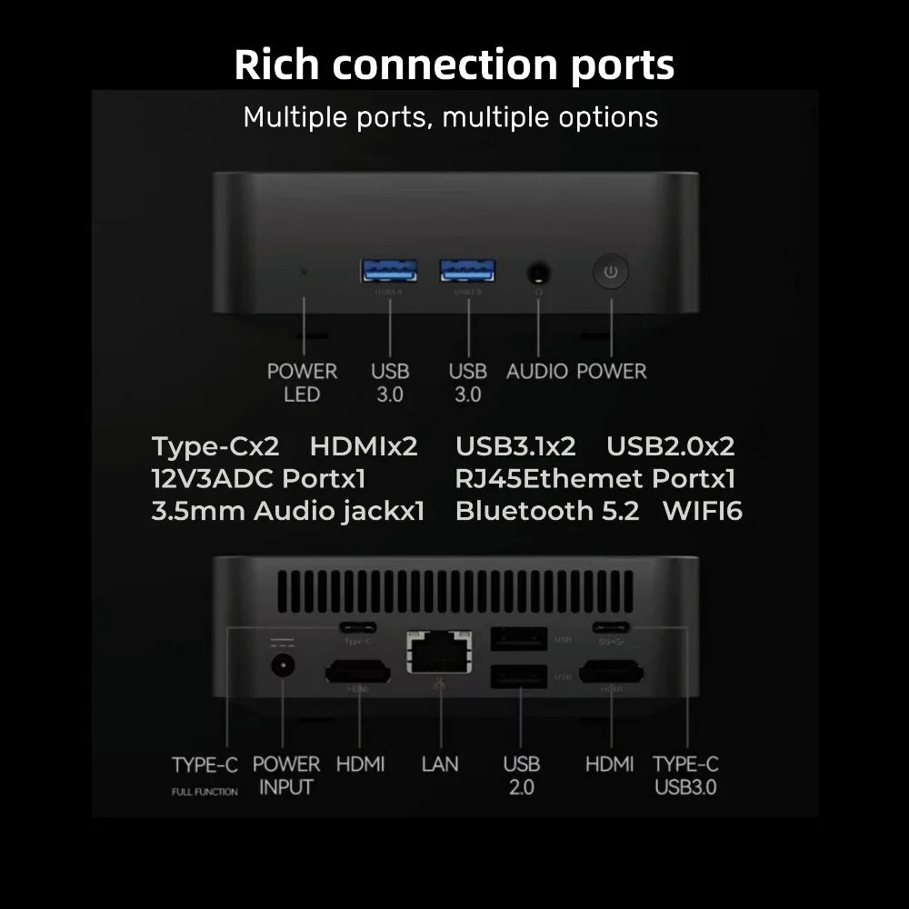 Mini PC – Intel Core i9-8950HK / i3-6100U, 16GB RAM, 1TB/2TB SSD, 4K, WiFi 6, Windows 11