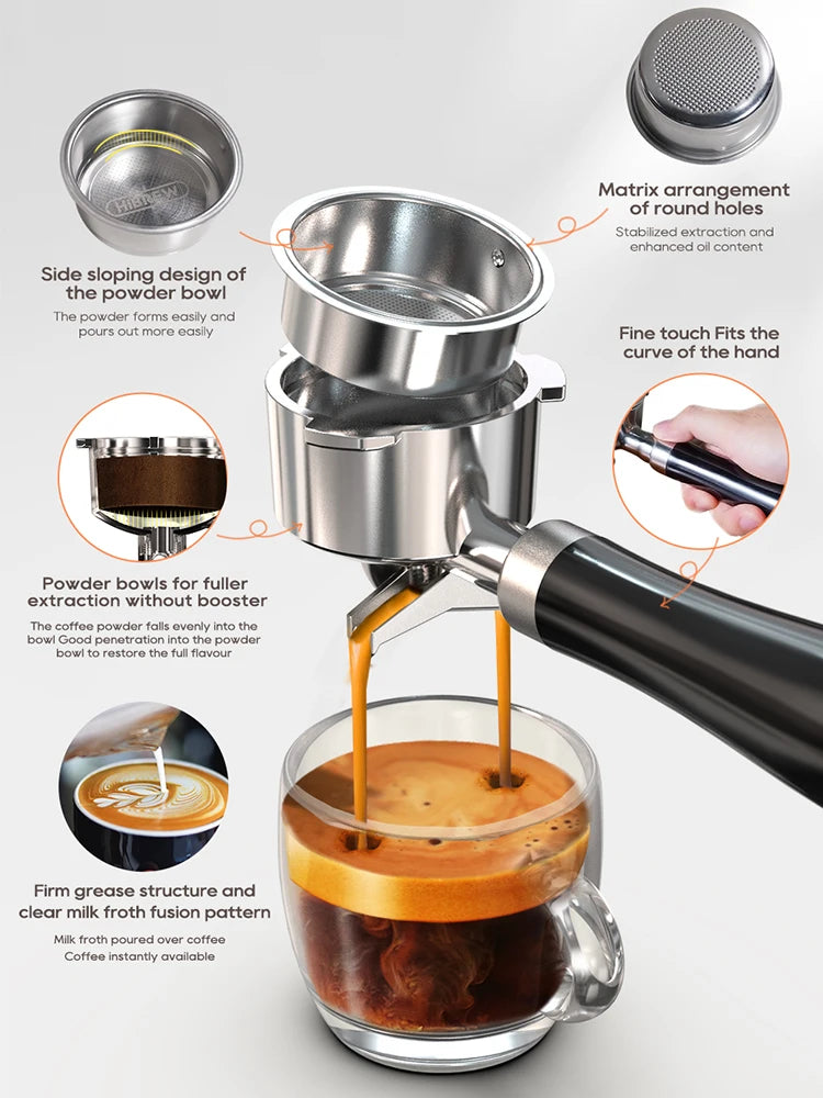 HiBREW H10B Fully Automatic Coffee Machine | Bean-to-Cup | Built-in Grinder | EU 220V