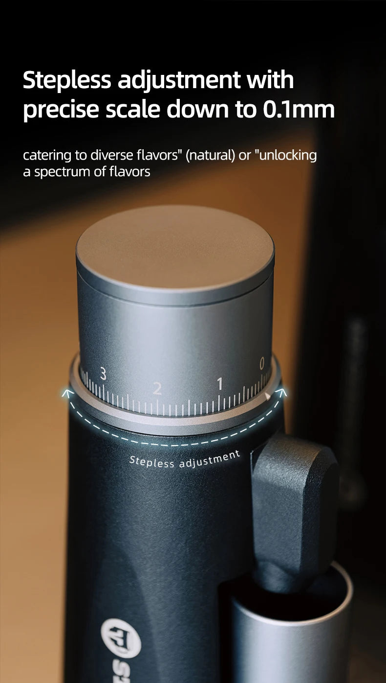 STARSEEKER EDGE Mini Portable Coffee Grinder – 38mm Cone Burr, Type-C