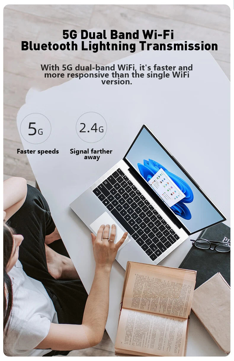 New 14.1" Laptop Intel Core i9-9900 32GB 2TB Gaming PC Ultra Slim Office Study Computer PC Windows 11 Pro  1920*1080 HD