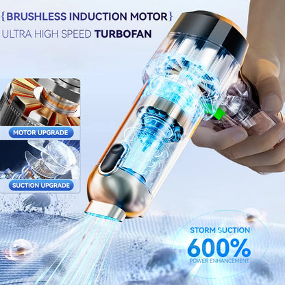 R.E.D. Shopping SZUK portable 100W wireless car vacuum cleaner with handheld design and 3-in-1 functionality, in black.