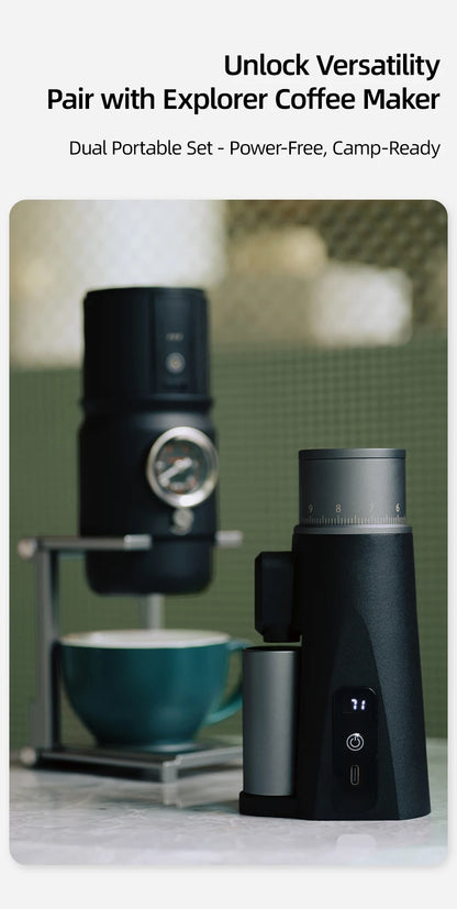 STARSEEKER EDGE Mini Portable Electric Coffee Grinder | 38mm Cone Burr | Stepless Grind | Type-C | Travel Suit