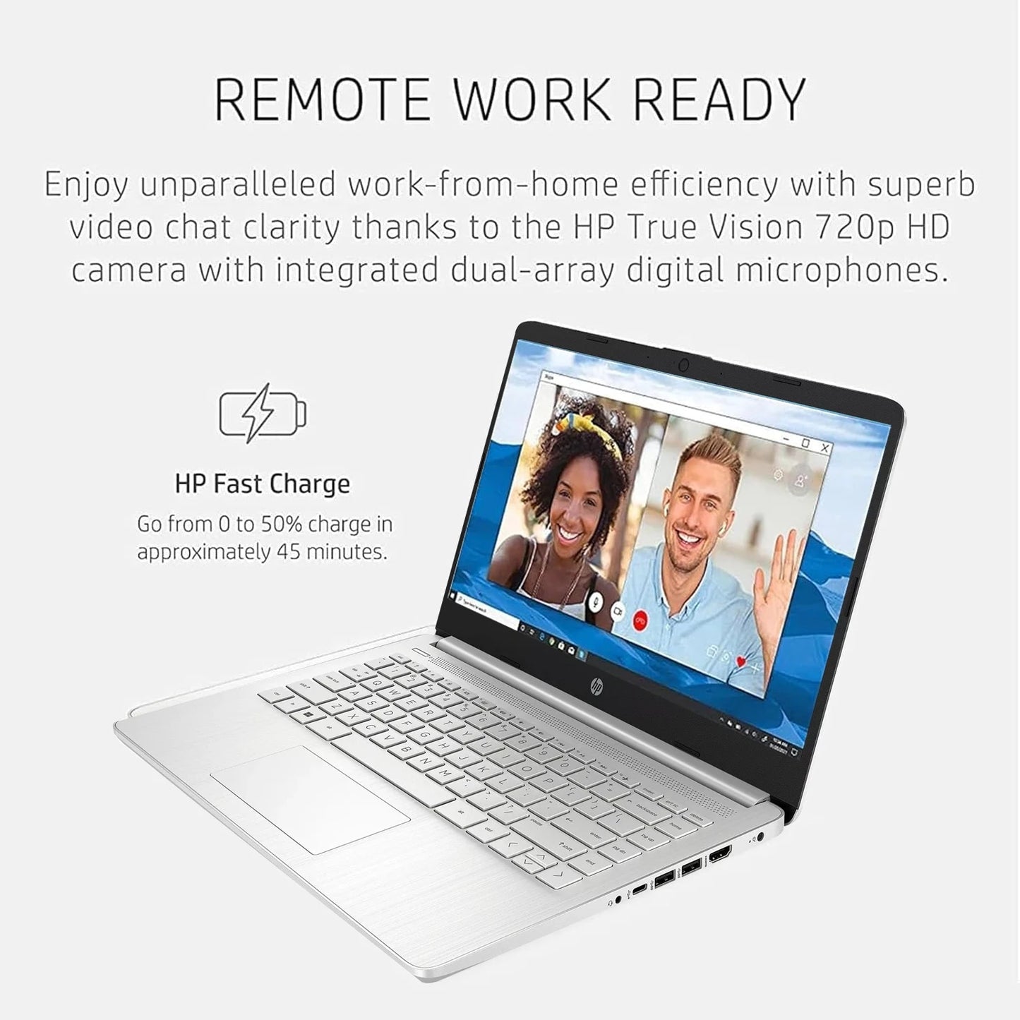 HP 14" Business Laptop – Intel Celeron N4120, up to 16GB RAM, up to 384GB Storage, 1 Year Office 365, Silver