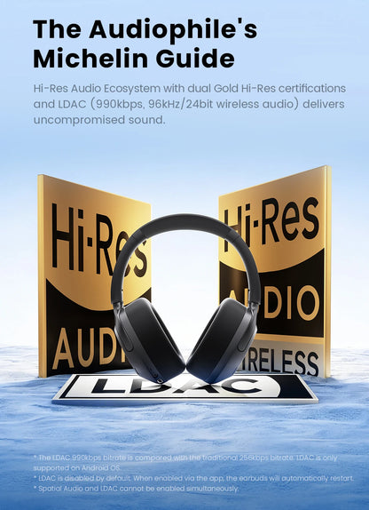 HAYLOU S40 ANC Wireless Headphones – 50dB, LDAC, 3D Spatial Audio, Bluetooth 6.0, 90Hrs