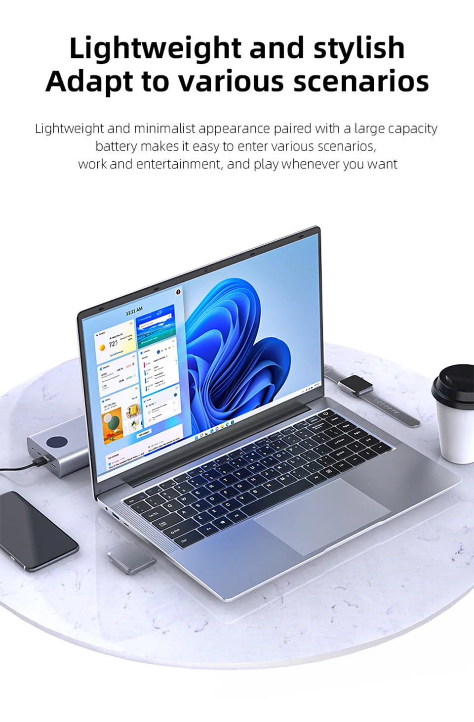 Laptop Computer Windows 11 Pro Intel Atom A3950 2025 Notebook PC Gamer 12GB RAM 512GB 1TB SSD 1920*1080 Office Study Computer PC