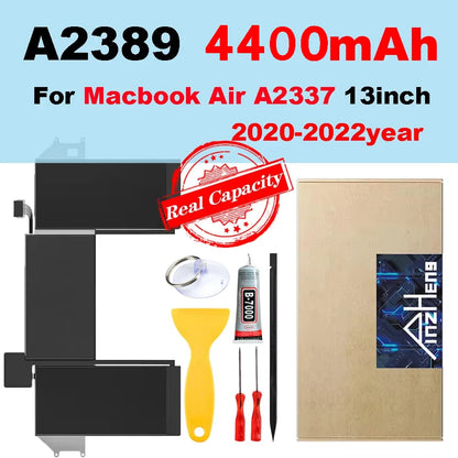MacBook Replacement Battery – Air 13 M1/M2/M3, Pro 14/15/16, A2337 A1932 A2179 A2681 A2141 A2442 A2485