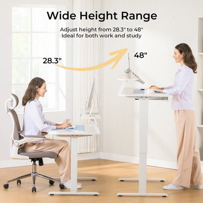 Electric Standing Desk with Drawers – Height Adjustable Ergonomic Home Office Desk