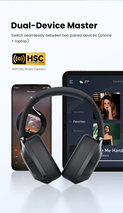 HAYLOU S40 ANC Wireless Headphones – 50dB, LDAC, 3D Spatial Audio, Bluetooth 6.0, 90Hrs
