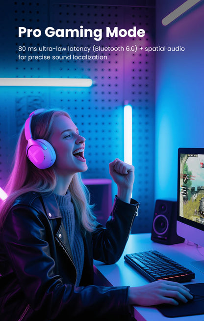 HAYLOU S40 ANC Wireless Headphones – 50dB, LDAC, 3D Spatial Audio, Bluetooth 6.0, 90Hrs