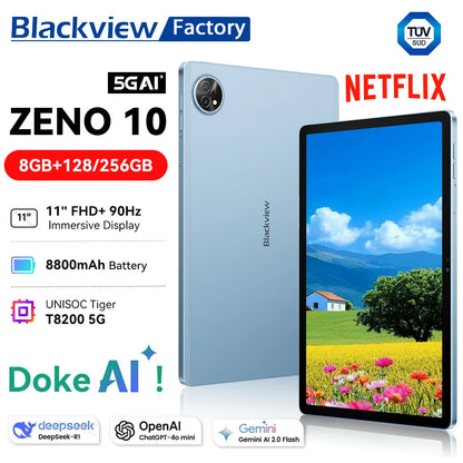 Blackview ZENO 10 5G Tablet – 11" FHD, Unisoc T8200, 8GB+128GB, 8800mAh, 18W, Android 15