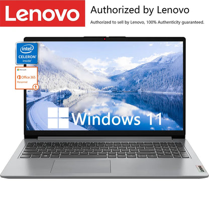 Lenovo IdeaPad 1i 15.6" Business Laptop – Intel Celeron N4500, up to 20GB RAM, up to 640GB Storage, WiFi 6, 1-Year Office 365