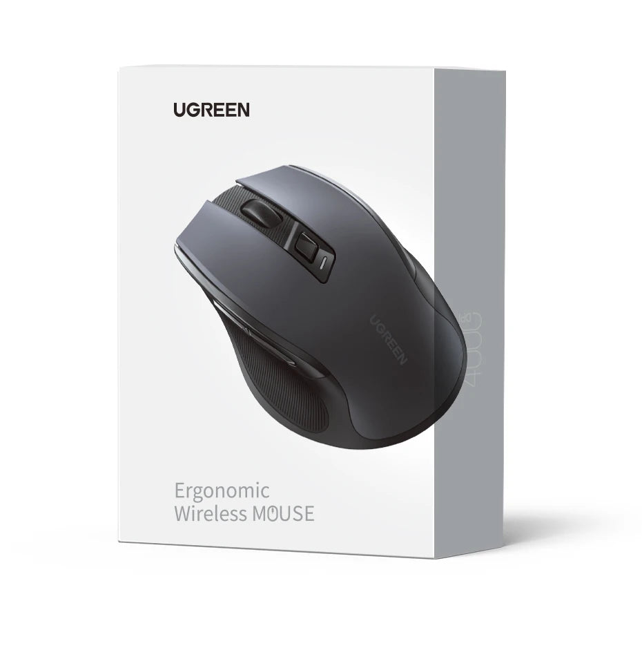 UGREEN MU006 Wireless Mouse – BT5.0 & 2.4G, 4000 DPI, 6 Silent Buttons, Ergonomic for MacBook & PC