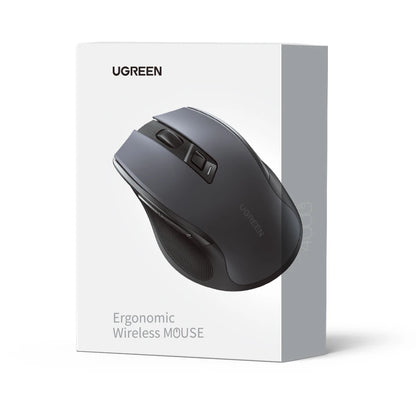 UGREEN MU006 Wireless Mouse – BT5.0 & 2.4G, 4000 DPI, 6 Silent Buttons, Ergonomic for MacBook & PC