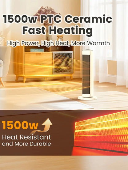 AIRMATE 25" Ceramic Tower Space Heater | Thermostat | Large Room | Indoor