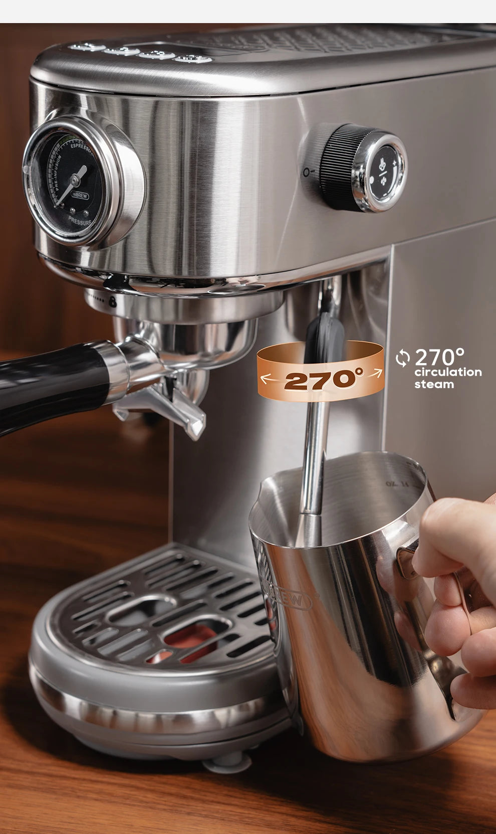 HiBREW H10B Fully Automatic Coffee Machine | Bean-to-Cup | Built-in Grinder | EU 220V