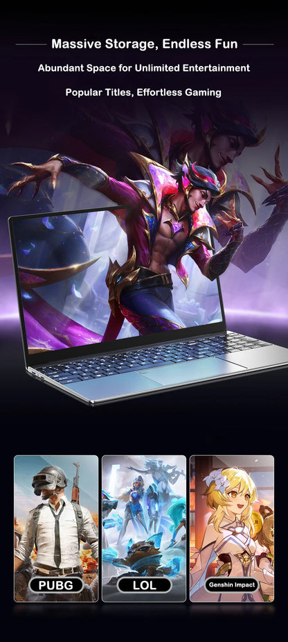 New 15.6 " Laptop Intel Core i9-9880H 32GB RAM 2TB SSD Ultra Slim Gaming Laptop 1920*1080 Windows 11 Office Study Home Use