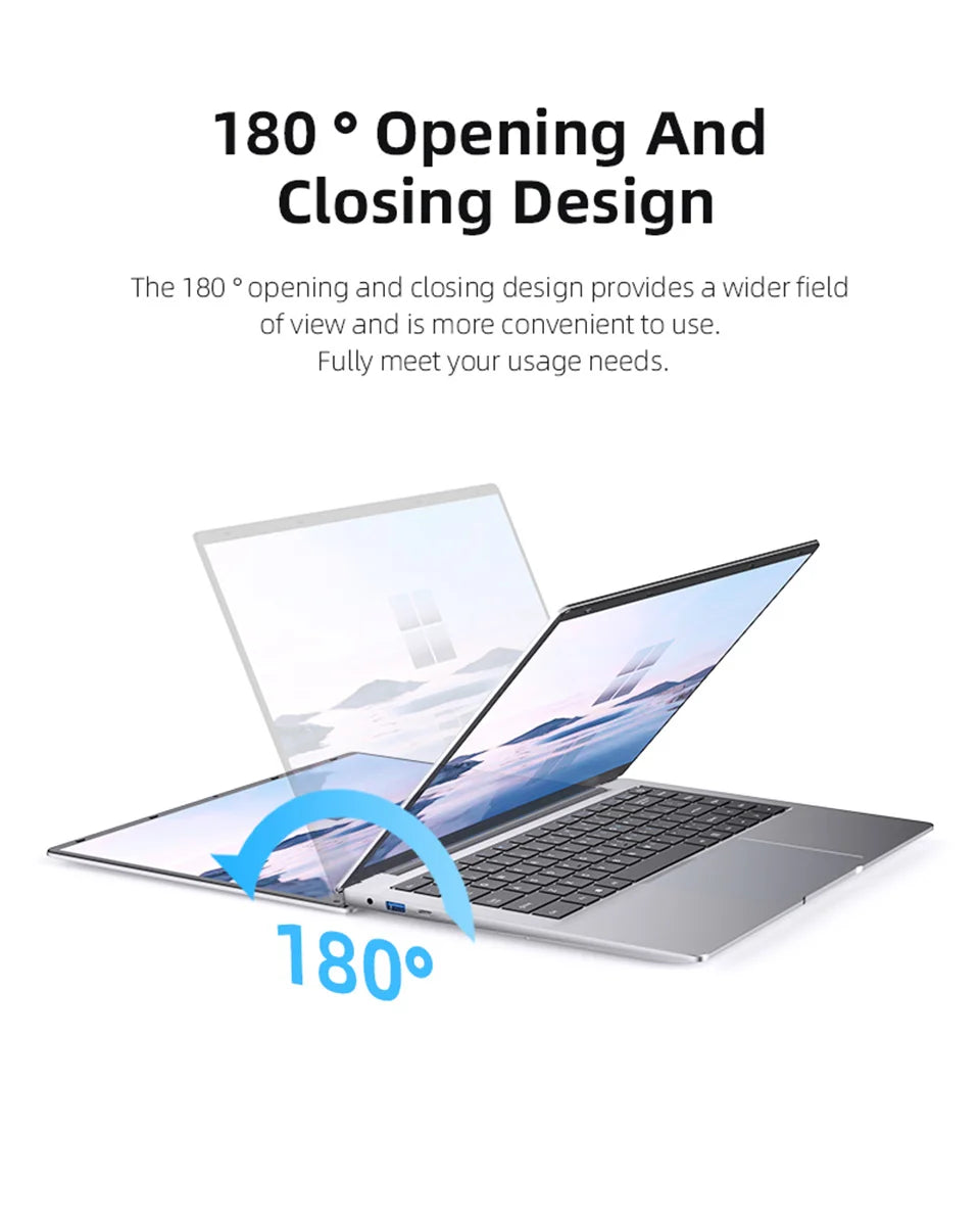 Laptop Computer Windows 11 Pro Intel Atom A3950 2025 Notebook PC Gamer 12GB RAM 512GB 1TB SSD 1920*1080 Office Study Computer PC