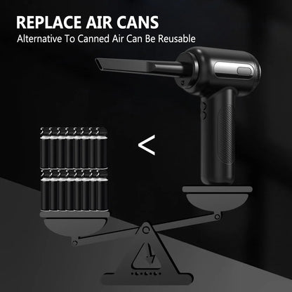YASOKO 2-in-1 Air Blower & Vacuum Cleaner – 6000mAh Cordless, Keyboard & Computer Duster