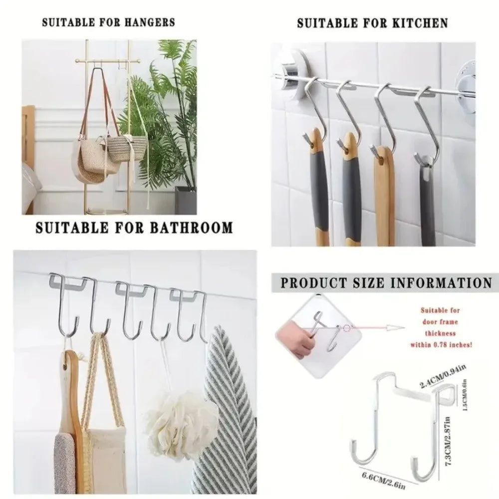 Seamless Adhesive Wall Hook | No-Drill Stainless Steel Hook for Kitchen, Bathroom & Wardrobe