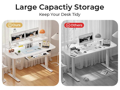 Electric Standing Desk with Drawers – Height Adjustable Ergonomic Home Office Desk