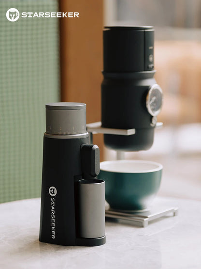 STARSEEKER EDGE Mini Portable Electric Coffee Grinder | 38mm Cone Burr | Stepless Grind | Type-C | Travel Suit