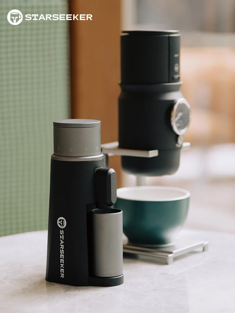 STARSEEKER EDGE Mini Portable Coffee Grinder – 38mm Cone Burr, Type-C