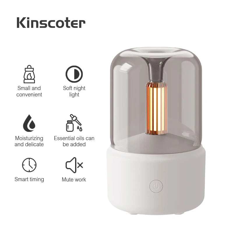 KINSCOTER USB Mini Aroma Diffuser & Ultrasonic Humidifier – 120ml/150ml Bedroom Diffuser