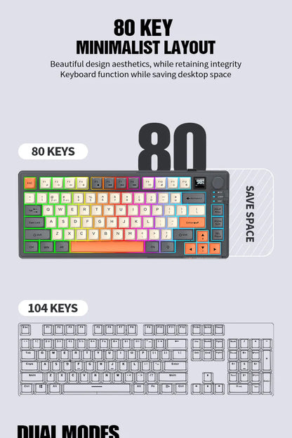 YQT K92 Wireless Keyboard & Mouse Set – 80% Layout, Bluetooth 2.4G, Multi-Language, Backlit, 2000mAh