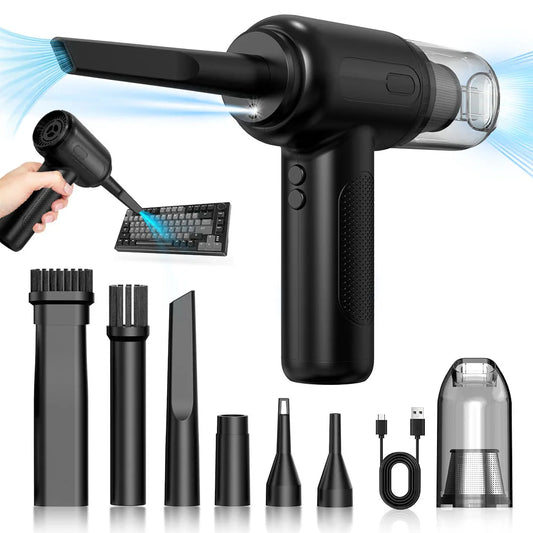 YASOKO 2-in-1 Air Blower & Vacuum Cleaner – 6000mAh Cordless, Keyboard & Computer Duster