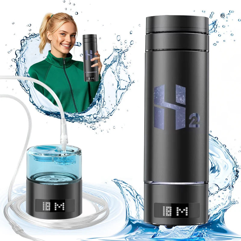SPE PEM Hydrogen Water Generator Bottle – 9000ppb with Inhaler
