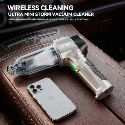 R.E.D. Shopping SZUK portable car vacuum cleaner with 100W power, 15KPa suction, 3-in-1 wireless handheld device
