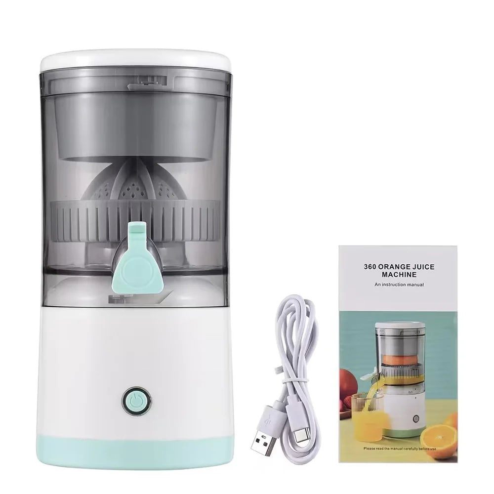 Rechargeable Electric Citrus Juicer – Portable USB Charging, Orange Lemon Grapefruit Squeezer with Cleaning Brush