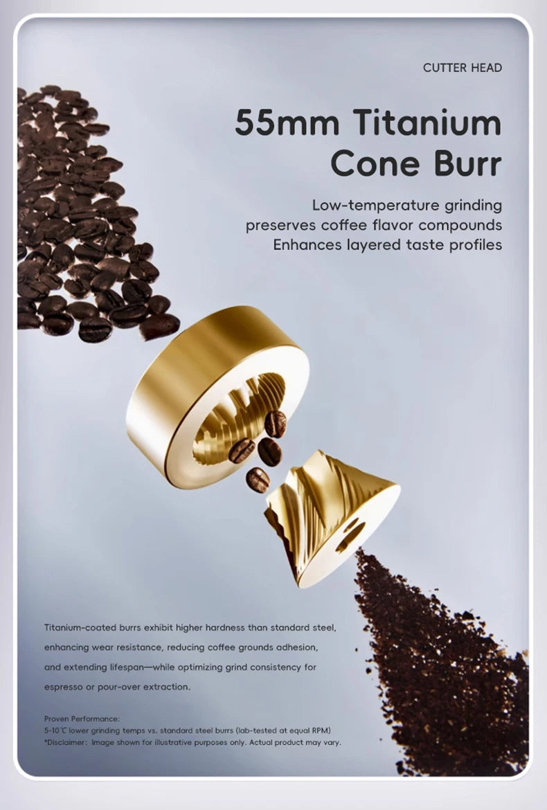 STARSEEKER E55Pro Electric Coffee Grinder | 55mm Conical Burr | Stepless Grind | Cold Brew | EU Plug