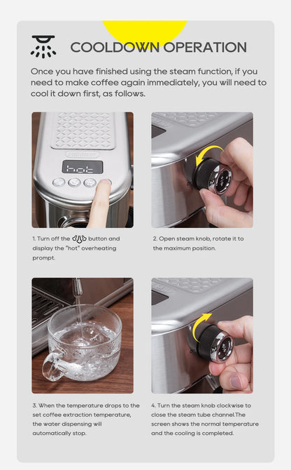 HiBREW H10B Fully Automatic Coffee Machine | Bean-to-Cup | Built-in Grinder | EU 220V