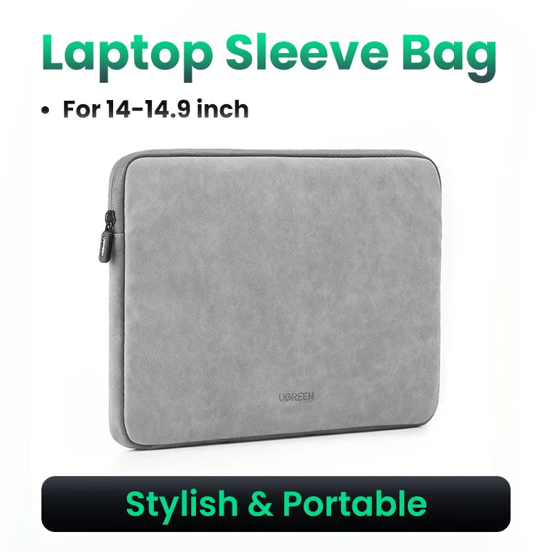 UGREEN Laptop Sleeve Bag 13.9" / 14.9" – Waterproof PU Case for MacBook, iPad, Lenovo, HP