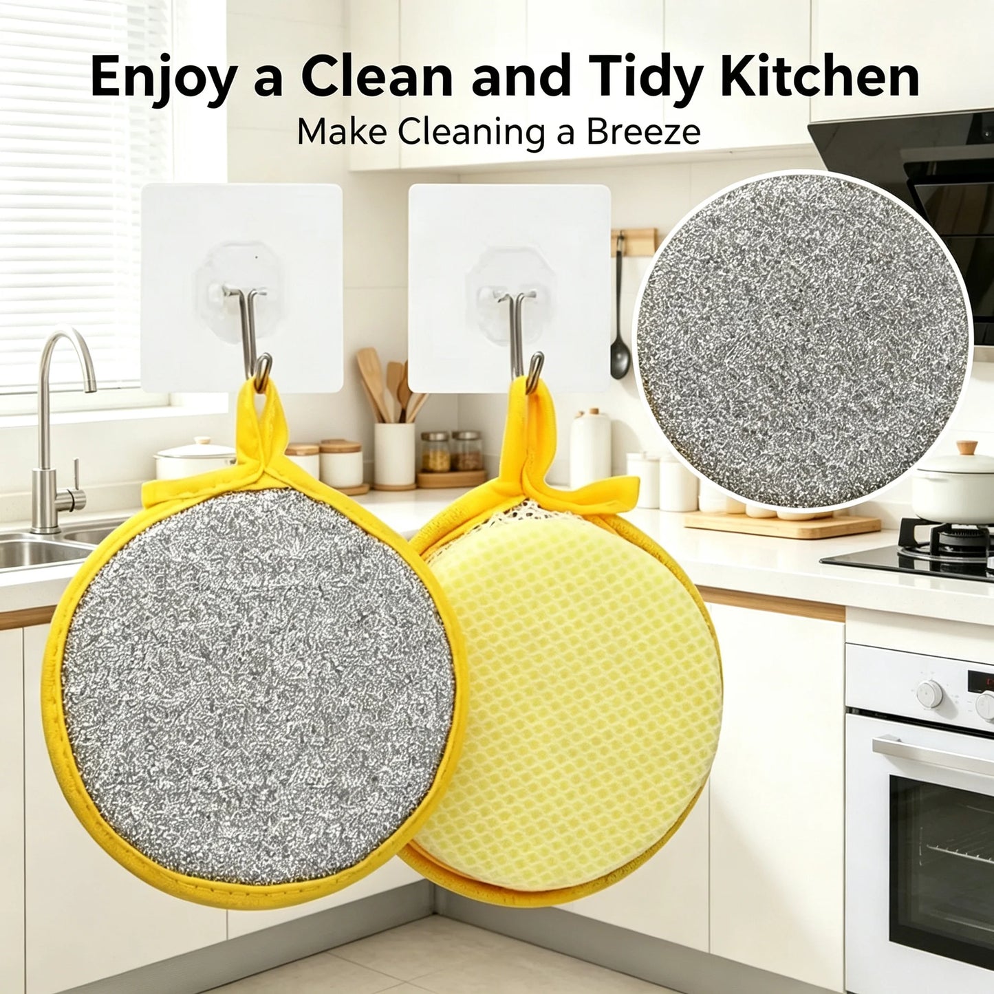 Dual-Sided Non-Scratch Kitchen Sponge Scrubber (10-Pack)