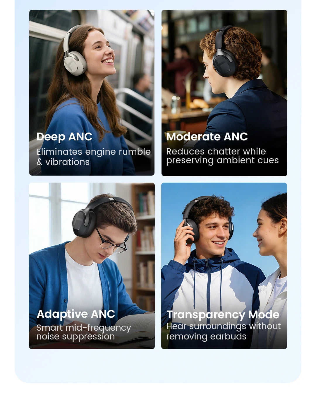 HAYLOU S40 ANC Wireless Headphones – 50dB, LDAC, 3D Spatial Audio, Bluetooth 6.0, 90Hrs