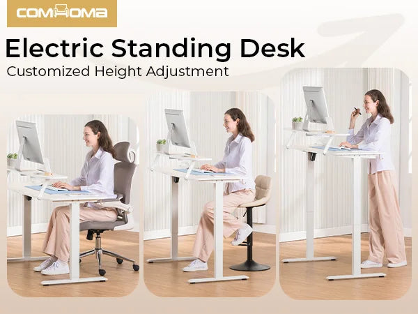 Electric Standing Desk with Drawers – Height Adjustable Ergonomic Home Office Desk