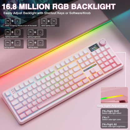 AULA F108 Pro Wireless Gaming Keyboard – Gasket, Hot-Swap, TFT Display