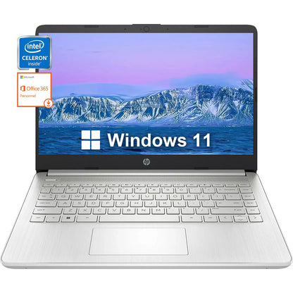 HP 14" Business Laptop – Intel Celeron N4120, up to 16GB RAM, up to 384GB Storage, 1 Year Office 365, Silver