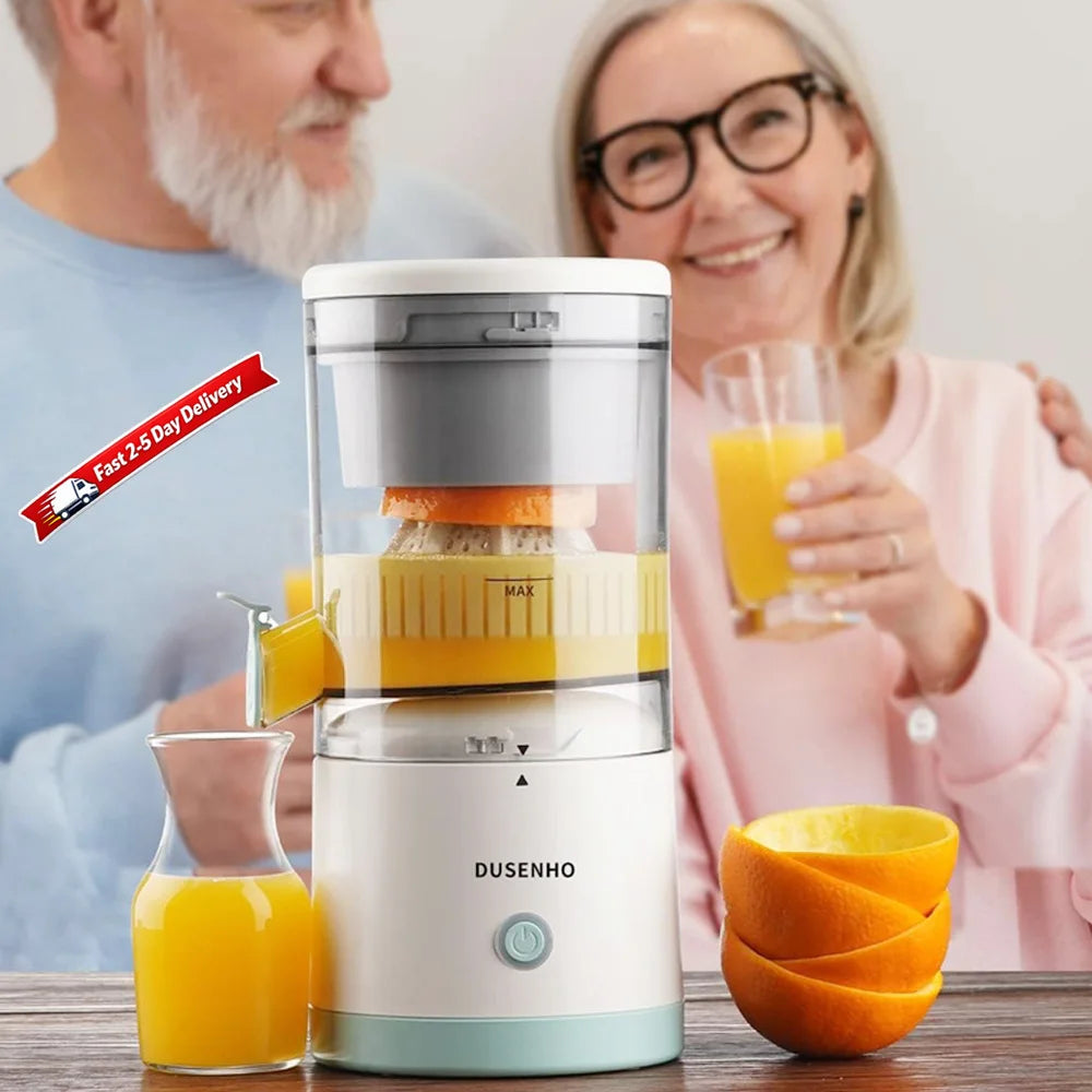 Rechargeable Electric Citrus Juicer – Portable USB Charging, Orange Lemon Grapefruit Squeezer with Cleaning Brush
