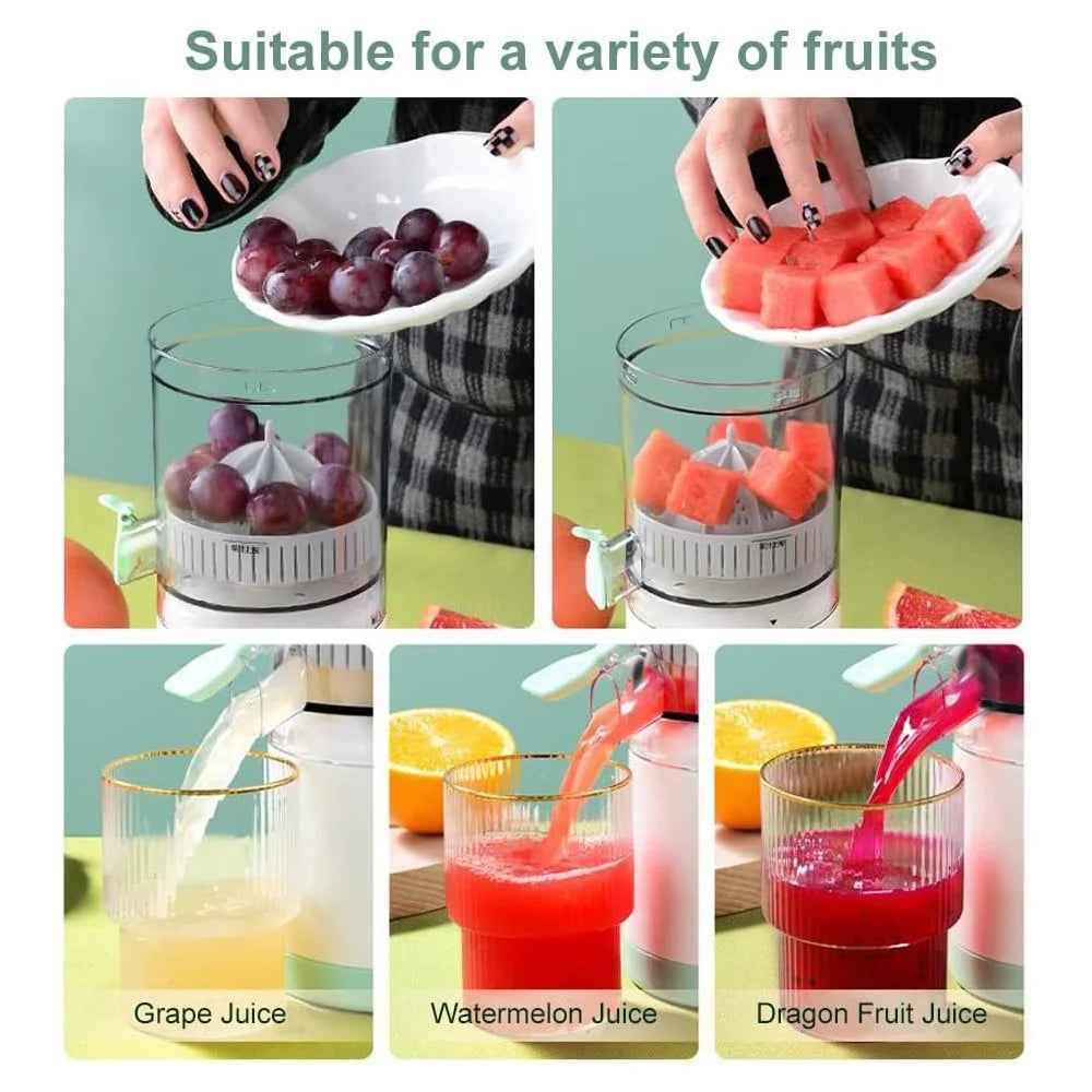 Rechargeable Electric Citrus Juicer – Portable USB Charging, Orange Lemon Grapefruit Squeezer with Cleaning Brush