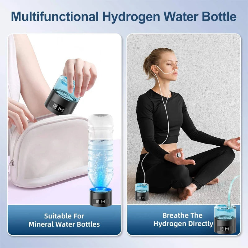 SPE PEM Hydrogen Water Generator 9000ppb – Bottle with Inhaler