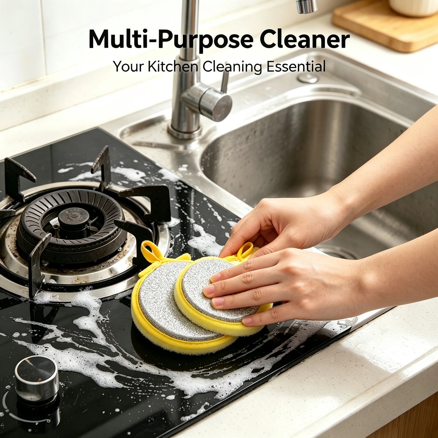 Dual-Sided Non-Scratch Kitchen Sponge Scrubber (10-Pack)