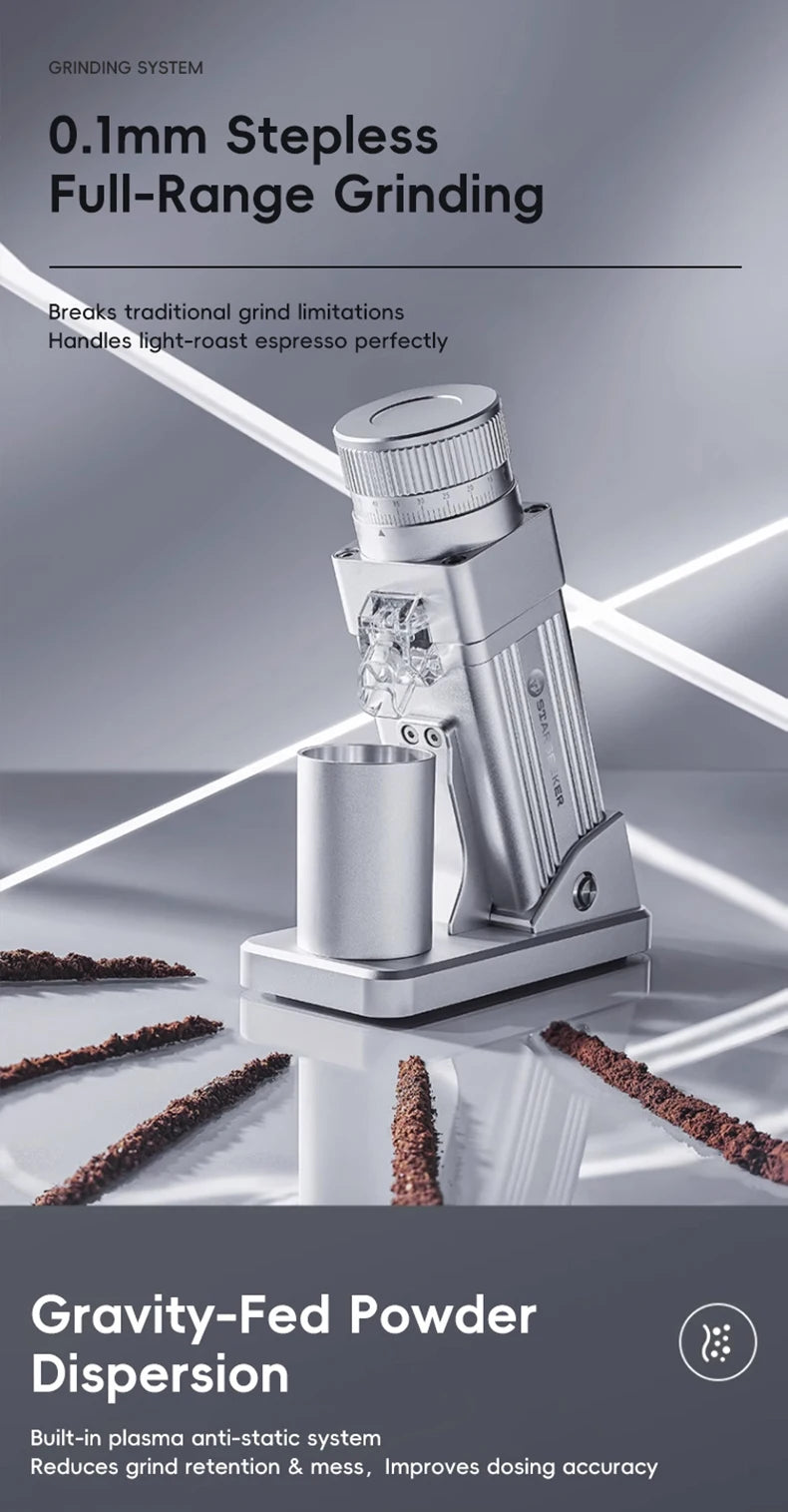 STARSEEKER E55Pro Electric Coffee Grinder | 55mm Conical Burr | Stepless Grind | Cold Brew | EU Plug