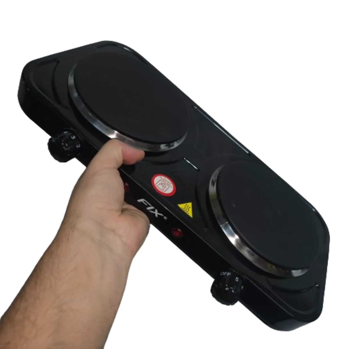 Portable Electric Cooktop 2 Burners | Disc Stove | 110V | White & Black