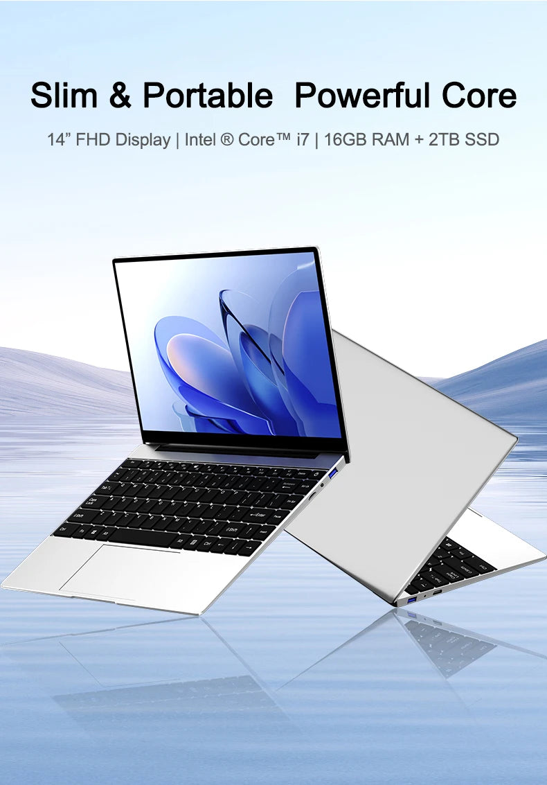 Yepo 14.1" Ultra Slim Laptop – Intel Core i7-8650U, 16/32GB DDR4, up to 2TB SSD, Windows 11 Pro