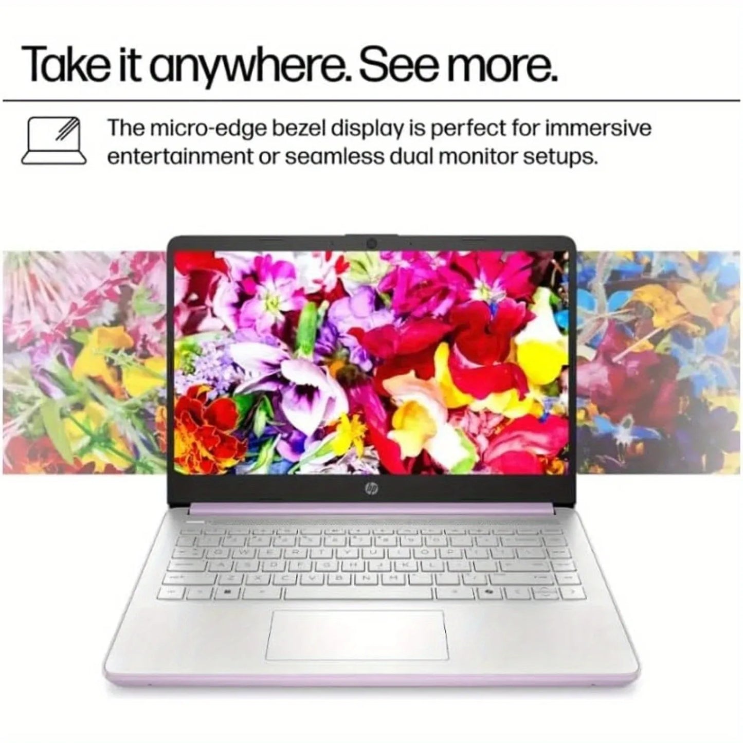 HP 14" Business Laptop – Intel N150, up to 16GB RAM, 128GB UFS, Wi-Fi 6, Windows 11 S, Honey Lavender